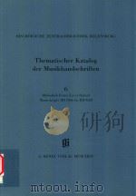 THEMATISCHER KATALOG DER MUSIKHANDSCHRIFTEN 6 BIBLIOTHEK FRANZ XAVER HABERL MANUSKRIPTE BH 7866 BIS（1996 PDF版）