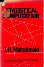 Statistical computation 1984 PDF电子版封面 0471864528 J.H.Maindonald