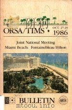 TIMS/ORSA Los Angeles Joint National Meeting Miami Beach: Fontainebleau Hilton 1986 PDF电子版封面