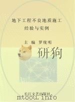地下工程不良地质施工 经验与实例 PDF电子版封面