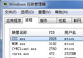 任务管理器中的CCC.exe和MOM.exe